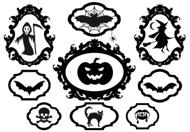 Halloween frames, vector clipart