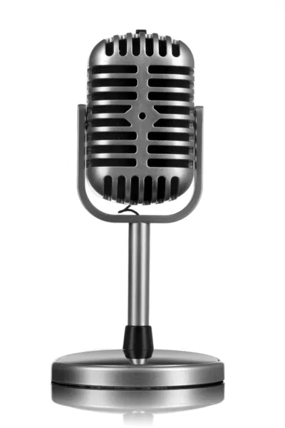 Retro mikrofon izolovaný na bílém — Stock fotografie
