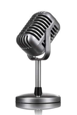Retro microphone isolated on white clipart