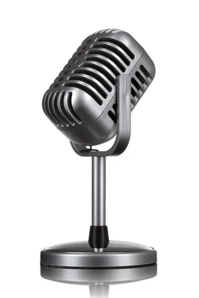 Mikrofon Retro izolowany na białym — Zdjęcie stockowe