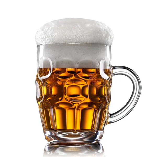 Beer in glass isolated on white — Stock Photo, Image