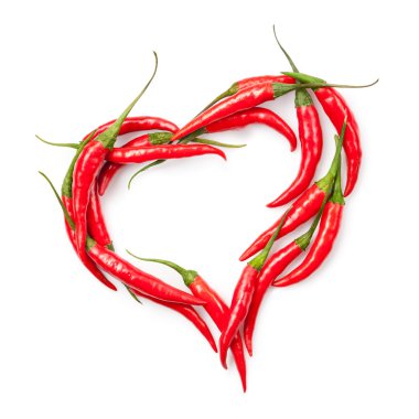 Heart of chili pepper isolated on white clipart