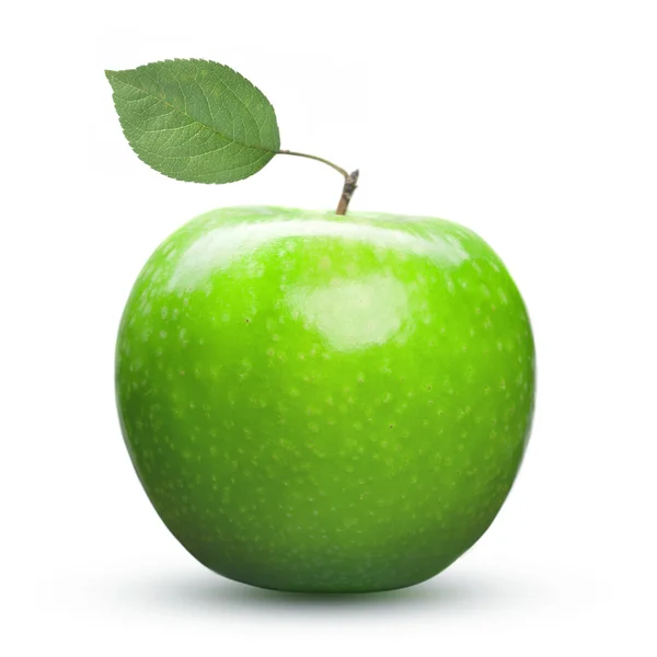 用白色隔开的绿色苹果 — 图库照片
