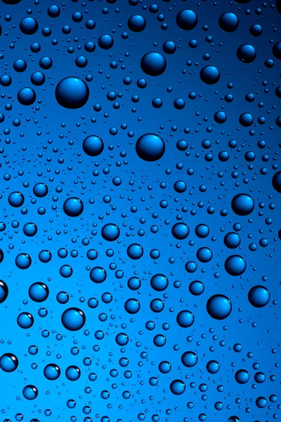 Капли воды на голубой — стоковое фото