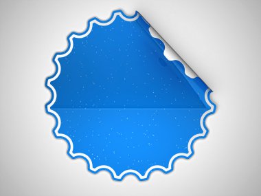 Blue round spotted sticker or label clipart