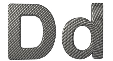 Carbon fiber font D lowercase and capital letters clipart