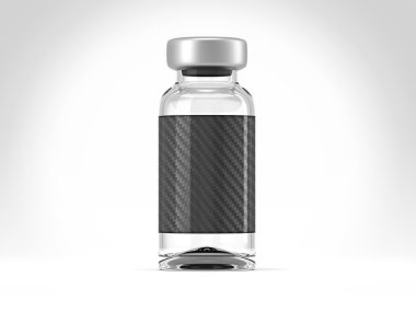 Single medical ampoule on white clipart