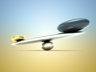 Weighty thing: scales with carbon fiber shape and gold clipart