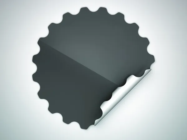 Black round hamous sticker or label — Stock Photo, Image