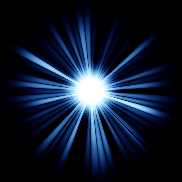 Rayos azules de luz: estrella brillante — Foto de Stock