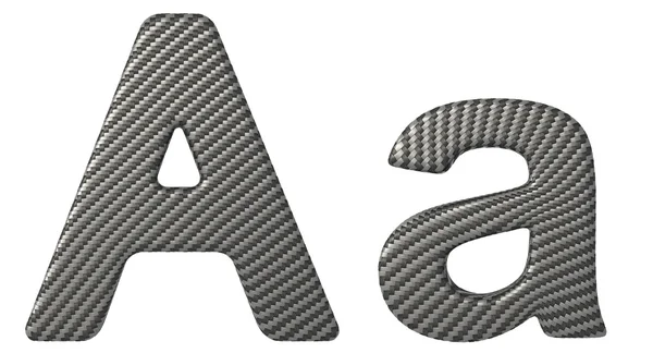 Carbon fiber font A lowercase and capital letters — Stock Photo, Image