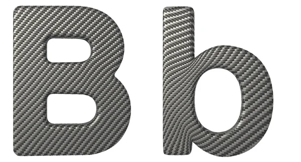 Carbon fiber font B lowercase and capital letters — Stock Photo, Image