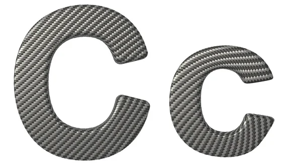 Fonte de fibra de carbono C letras minúsculas e maiúsculas — Fotografia de Stock