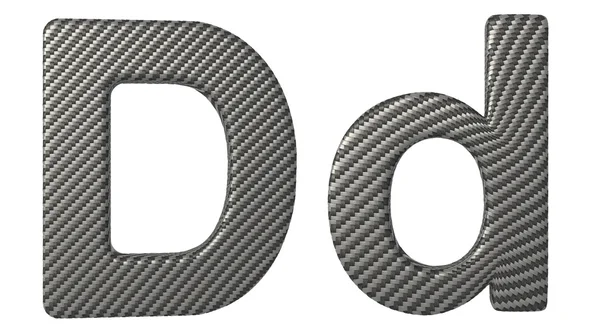 Carbon fiber font D lowercase and capital letters — Stock Photo, Image