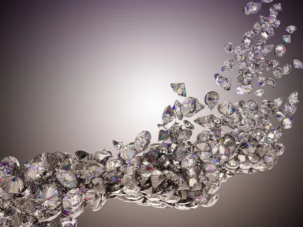 大きいダイヤモンドの流れ — ストック写真