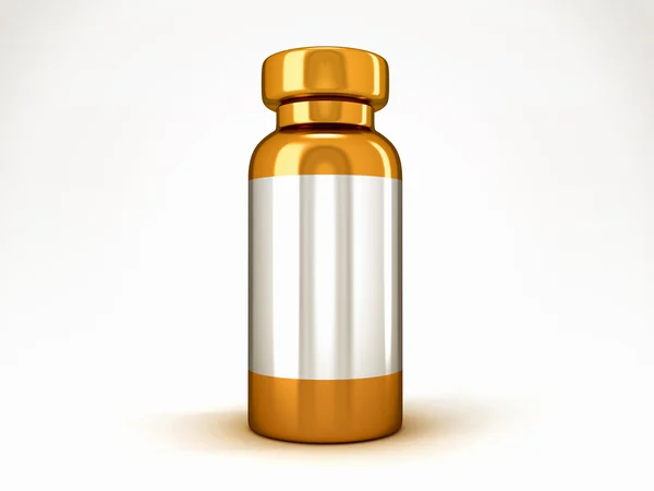 Medicine: Golden medical ampoule — Stock Photo, Image