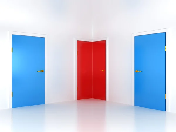 Sağ seçim: kavramsal köşe kapı — Stok fotoğraf