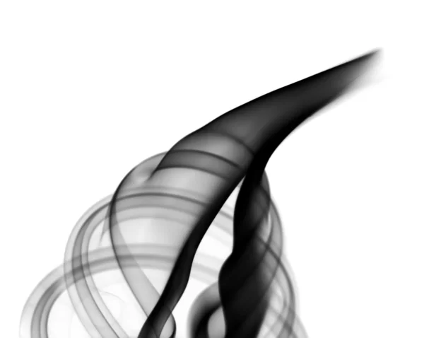 Abstract black smoke swirl on white — Zdjęcie stockowe