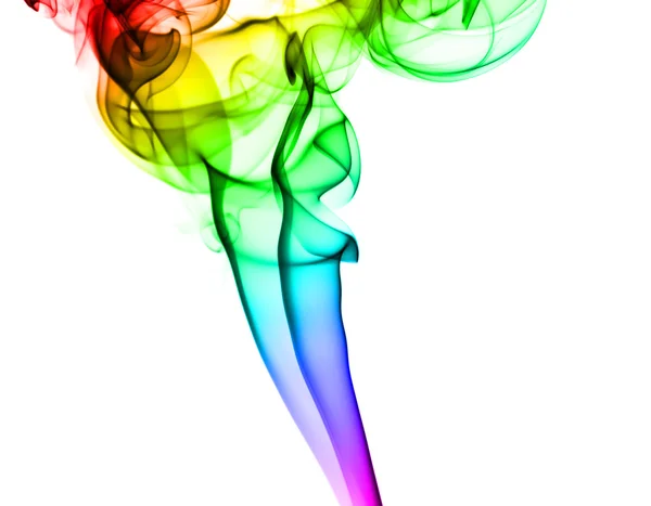 Abstract colorful smoke pattern on white — Stock Photo, Image