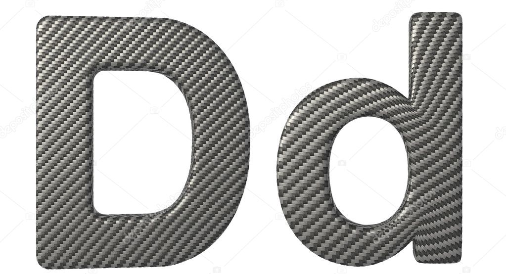 Carbon fiber font D lowercase and capital letters