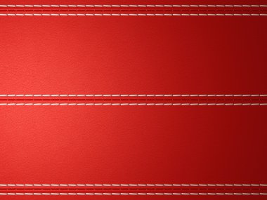 Red horizontal stitched leather background clipart