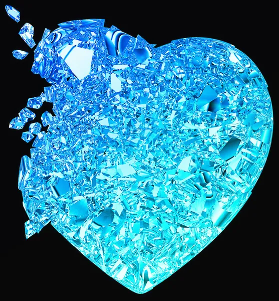 Blauwe gebroken hart: onbeantwoorde liefde — Stockfoto