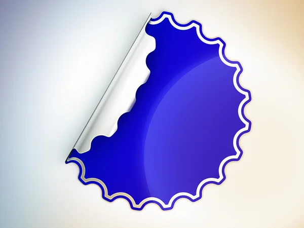 Etiqueta jagged redonda azul ou etiqueta — Fotografia de Stock