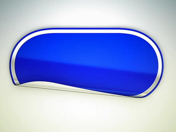 Μπλε στρογγυλεμένες αυτοκόλλητη ετικέττα ή ετικέτα — Φωτογραφία Αρχείου
