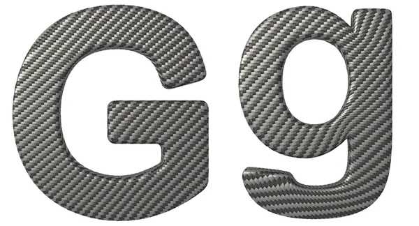 Carbon fiber font G minuscolo e lettere maiuscole — Foto Stock