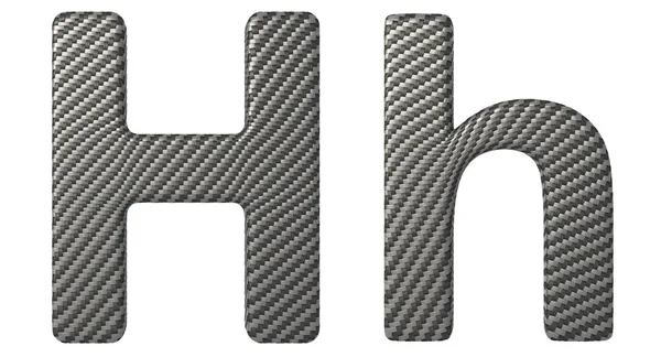 Koolstofvezel lettertype h kleine letters en hoofdletters — Stockfoto