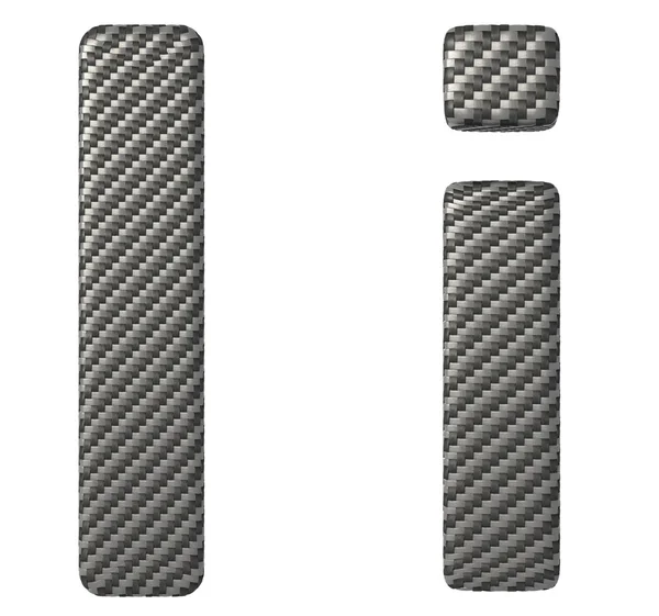 Carbon fiber font I lowercase and capital letters — Stock Photo, Image