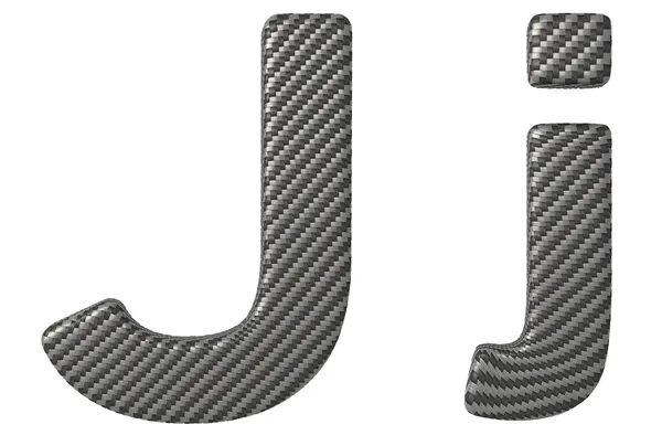 Carbon fiber font J minuscolo e lettere maiuscole — Foto Stock