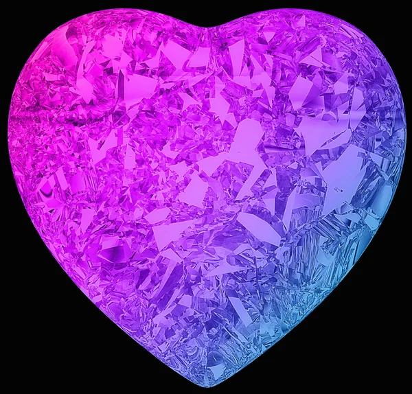블랙 그라데이션 컬러 다이아몬드 심장 모양 — 스톡 사진
