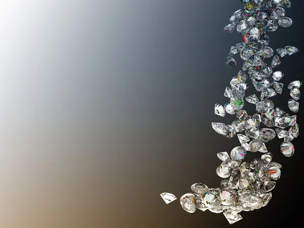 stock image Large diamonds or gems flow