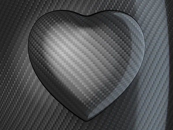 Liefde: Carbon fibre hart vorm — Stockfoto