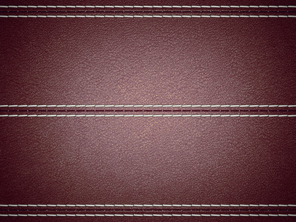 Maroon horizontal stitched leather background