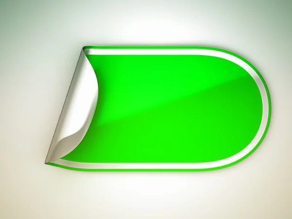 둥근 녹색 구부러진된 스티커 또는 라벨 — 스톡 사진