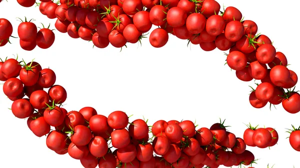 Ντομάτες cherry ρέει απομονωθεί σε λευκό — Φωτογραφία Αρχείου