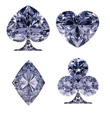Blue Diamond shaped Card Suits clipart