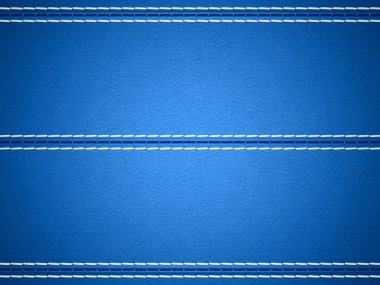 Blue horizontal stitched leather background clipart