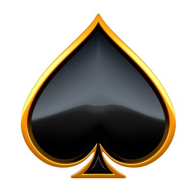 Spades card suits with golden framing clipart