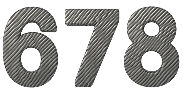 Шрифт из углеродного волокна 6 7 8 цифр — стоковое фото