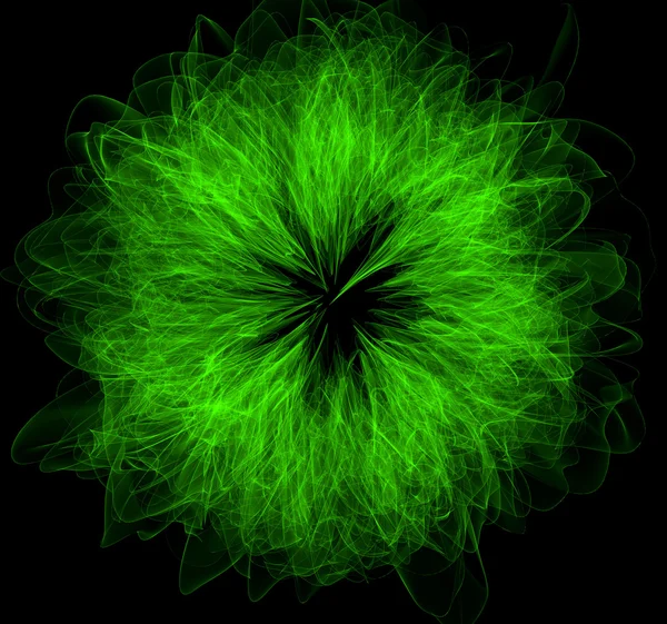 Astrazione rotonda verde su nero — Foto Stock