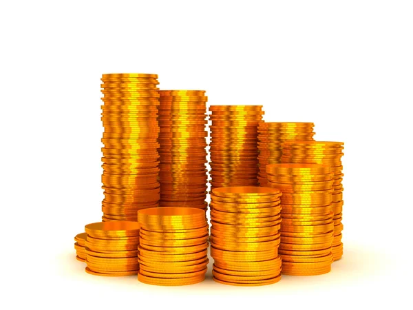 Wachstum und Erträge: Münzen stapeln sich — Stockfoto