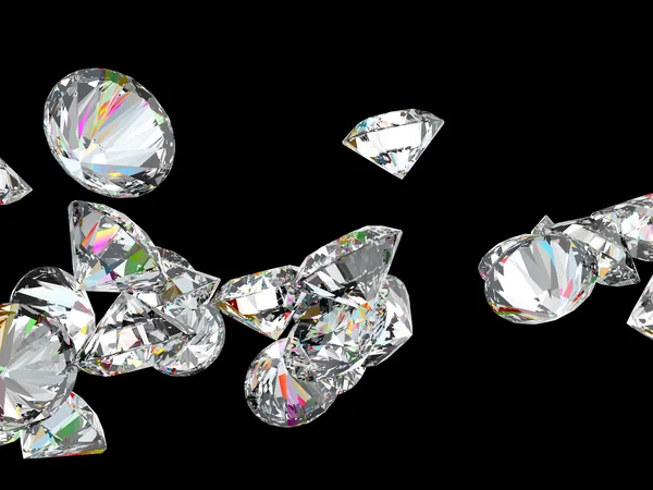 Velké diamanty a drahokamy, samostatný — Stock fotografie