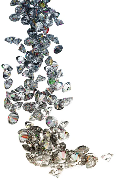 Large gems flow isolated — Stock Photo, Image
