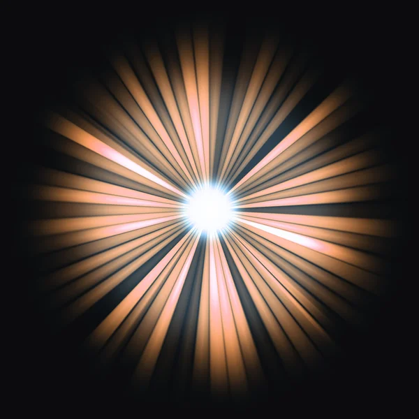 Červené paprsky světla: zářící hvězda ve tmě — Stock fotografie