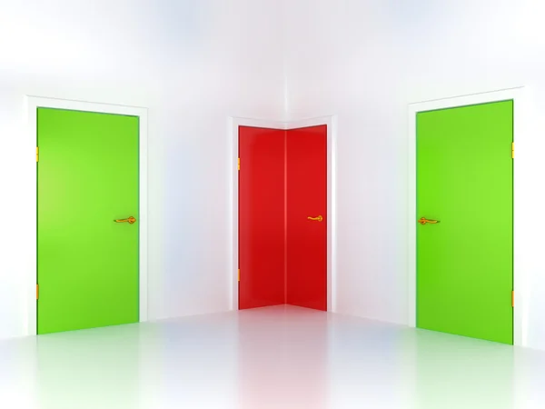 Juiste of verkeerde manier: conceptuele hoek deur — Stockfoto