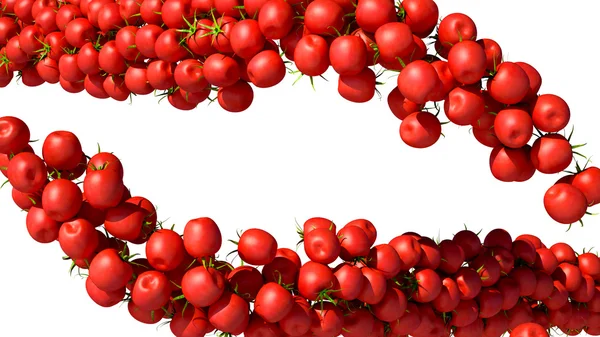 Dos tomates Cherry fluye aislado —  Fotos de Stock