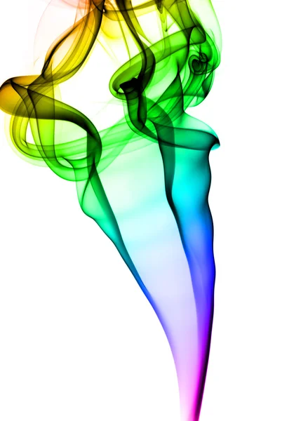 Abstrato sopro de fumaça colorida no branco — Fotografia de Stock